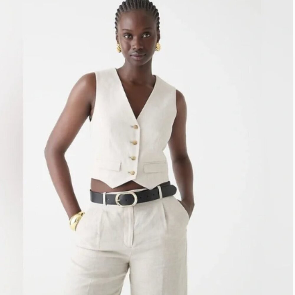 J. Crew Classic vest in stretch linen blend CA761 - Picture 2 of 4